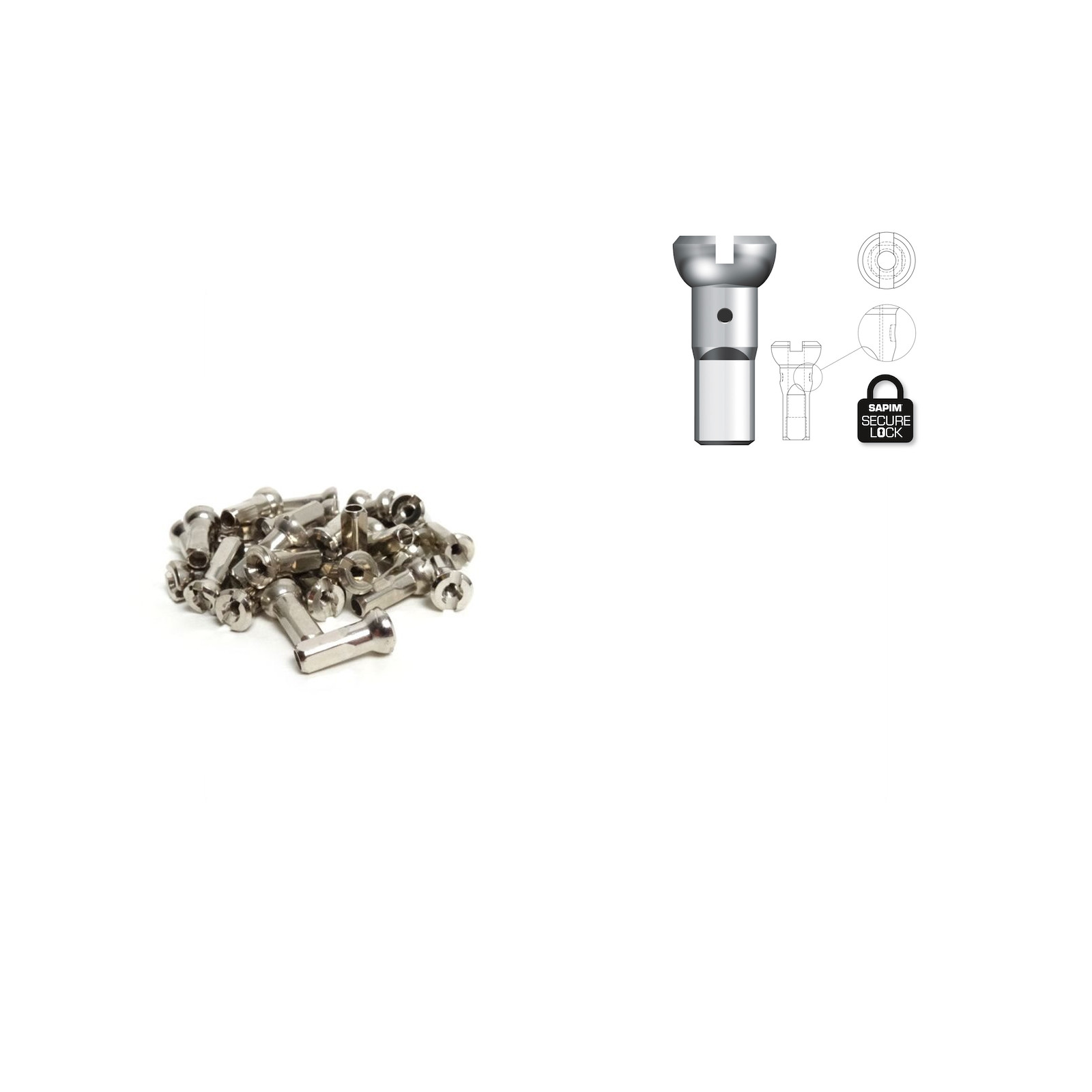 Sapim Speichennippel secure lock Messing Sapim Speichennippel secure lock Messing